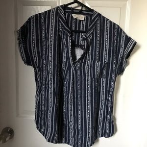 Boho stripe top, boho blouse, Rayon top, tribal